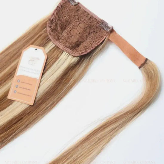 Highlight (#12/#613) Bone Straight Ponytail Hair Extensions 1pcs - AZ Hair Vietnam Factory / AZ Hair Vietnam