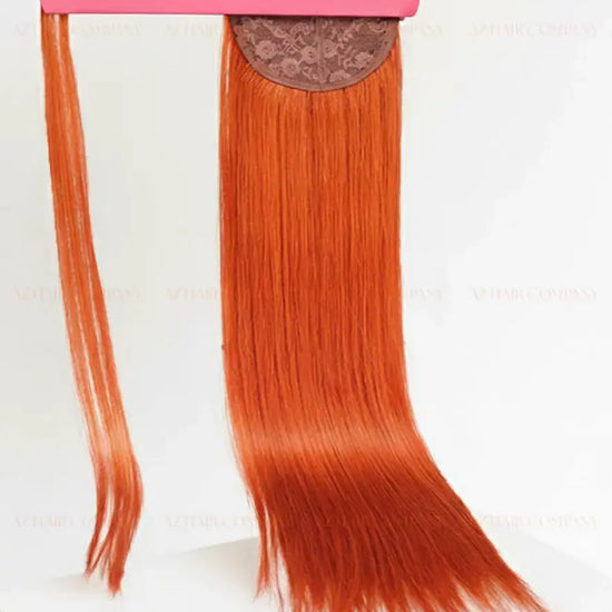 Brown Orange (#AZ17) Bone Straight  Ponytail Hair Extensions 1pcs / AZ Hair Vietnam
