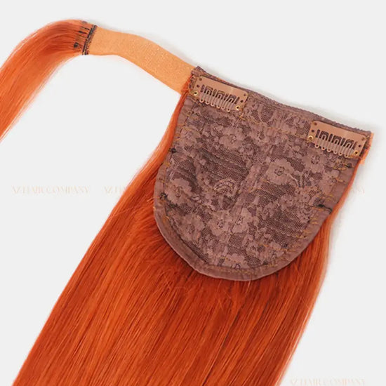 Brown Orange (#AZ17) Bone Straight  Ponytail Hair Extensions 1pcs / AZ Hair Vietnam