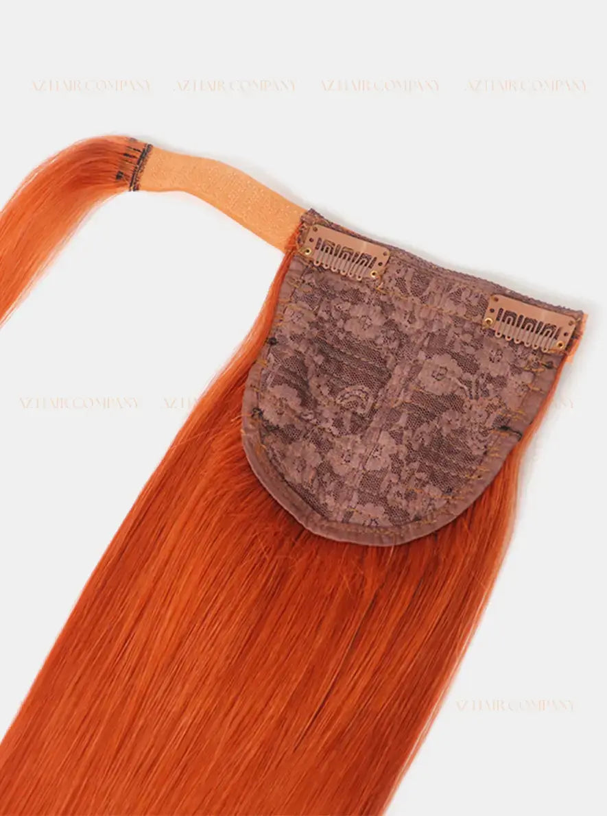 Brown Orange (#AZ17) Bone Straight  Ponytail Hair Extensions 1pcs / AZ Hair Vietnam