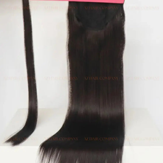 Jet Black (#1) Bone Straight Ponytail Hair Extensions 1pcs / AZ Hair Vietnam
