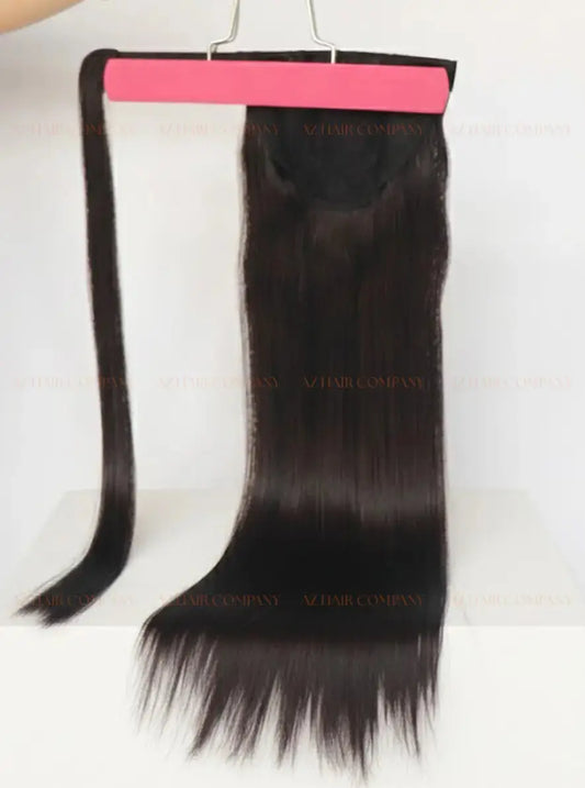 Jet Black (#1) Bone Straight Ponytail Hair Extensions 1pcs / AZ Hair Vietnam
