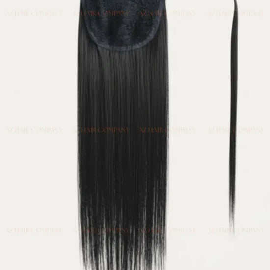 Jet Black (#1) Bone Straight Ponytail Hair Extensions 1pcs / AZ Hair Vietnam
