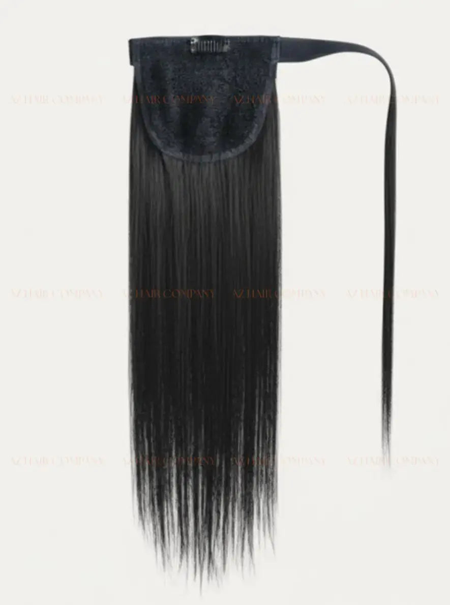 Jet Black (#1) Bone Straight Ponytail Hair Extensions 1pcs / AZ Hair Vietnam