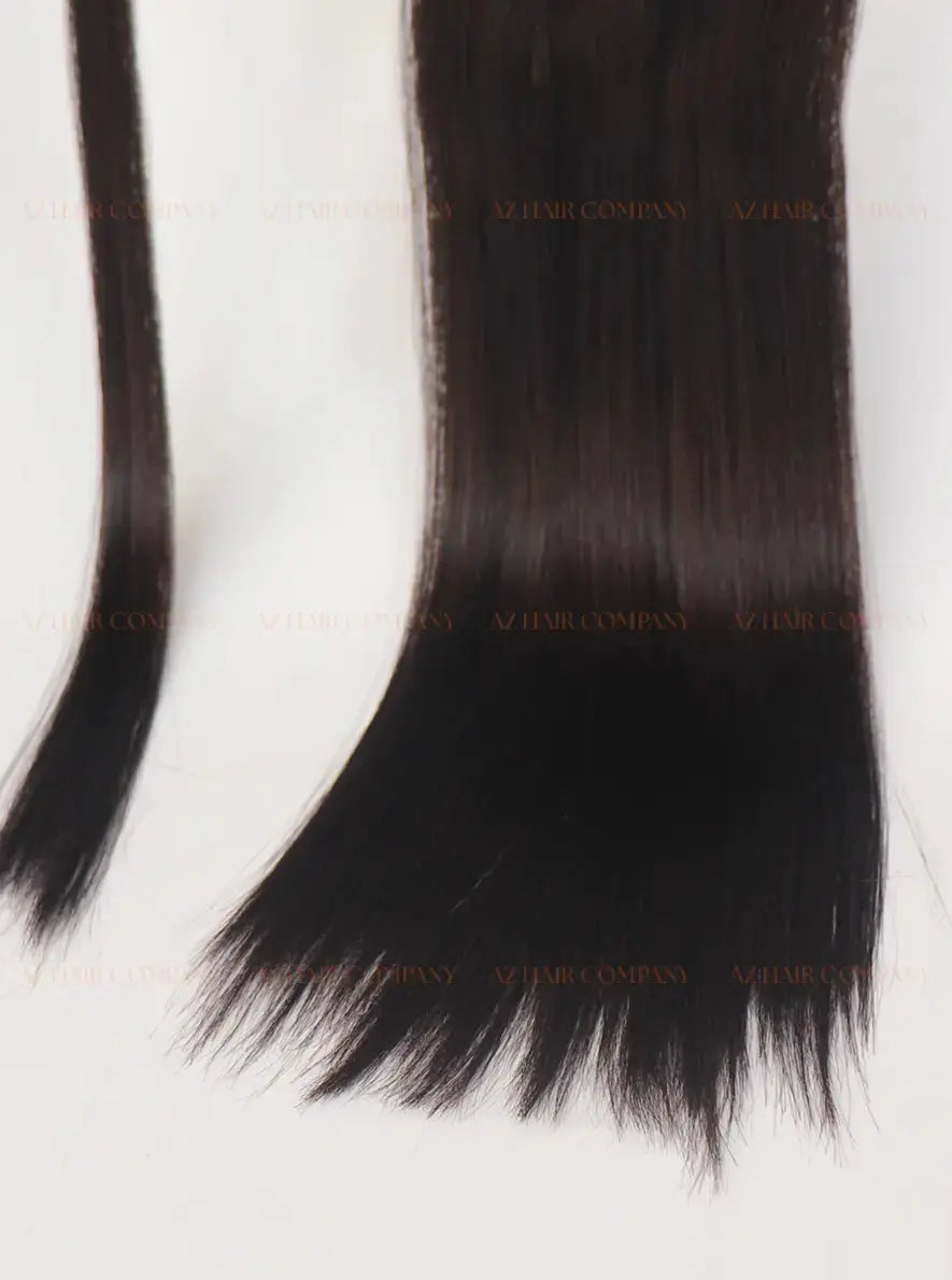 Jet Black (#1) Bone Straight Ponytail Hair Extensions 1pcs / AZ Hair Vietnam