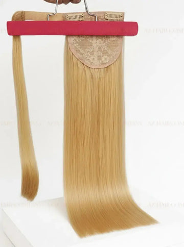 Light Blonde (#20ash)  Bone Straight  Ponytail Hair Extensions 1pcs / AZ Hair Vietnam