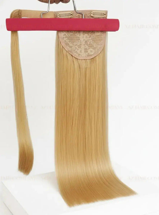Light Blonde (#20ash)  Bone Straight  Ponytail Hair Extensions 1pcs / AZ Hair Vietnam
