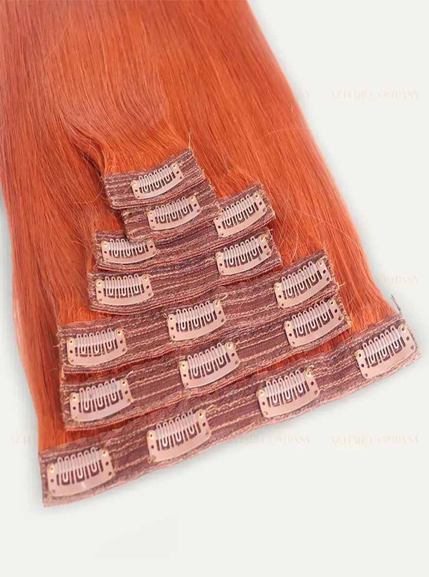 Light Blonde (#17) Bone Straight Clip In Hair Extensions 7pcs 150g - Vietnamese Raw Hair / AZ Hair Vietnam