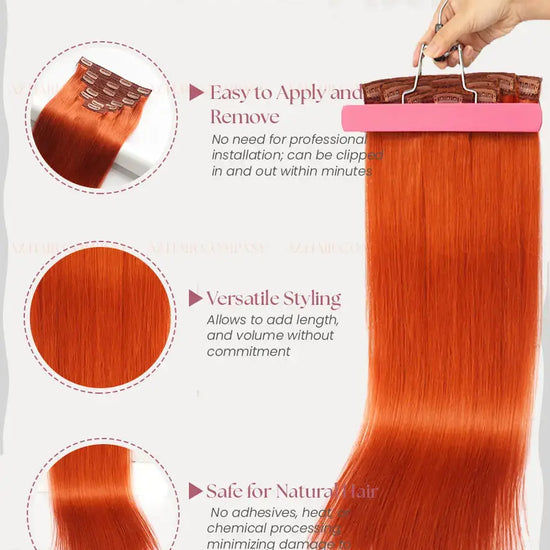 Light Blonde (#17) Bone Straight Clip In Hair Extensions 7pcs 150g - Vietnamese Raw Hair / AZ Hair Vietnam