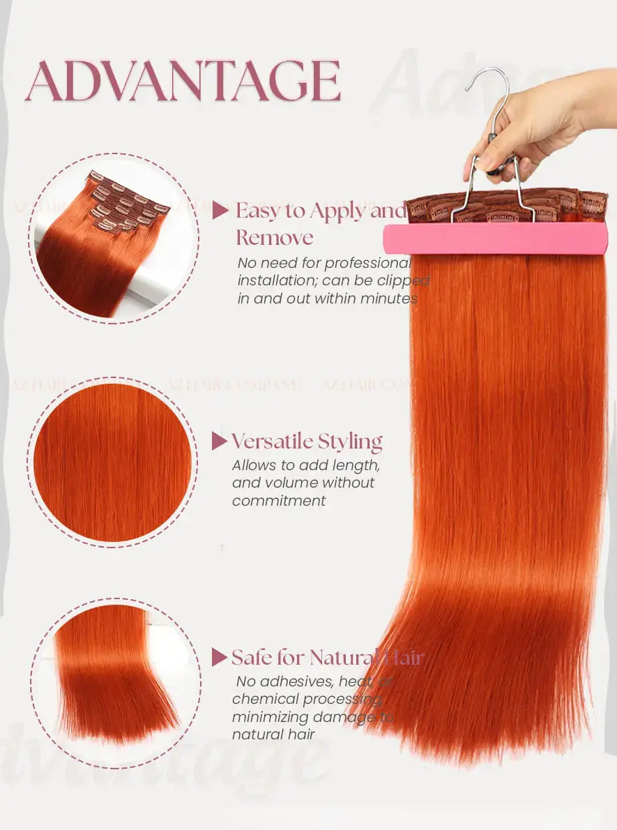 Light Blonde (#17) Bone Straight Clip In Hair Extensions 7pcs 150g - Vietnamese Raw Hair / AZ Hair Vietnam
