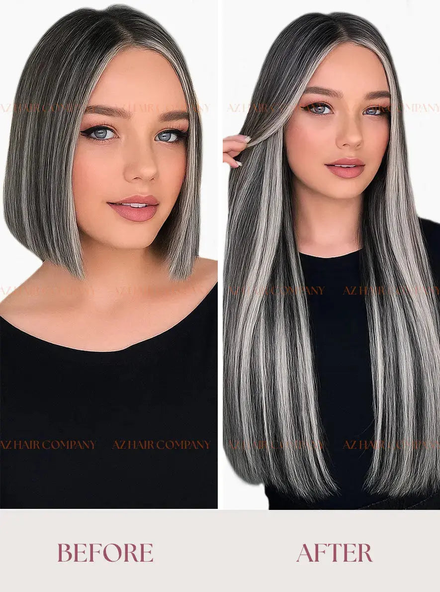 Highlight (#1B/#18B) Bone Straight Flat Tip Hair Extensions 100g - 100% Raw Vietnamese Human Hair / AZ Hair Vietnam