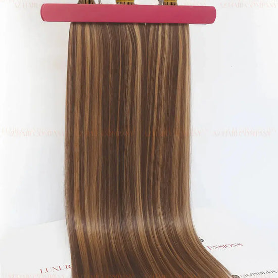 Highlight (#2ash/#8) Bone Straight Flat Tip Hair Extensions 100g - Raw Vietnamese Hair / AZ Hair Vietnam