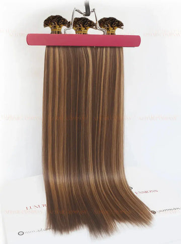 Highlight (#2ash/#8) Bone Straight Flat Tip Hair Extensions 100g - Raw Vietnamese Hair / AZ Hair Vietnam