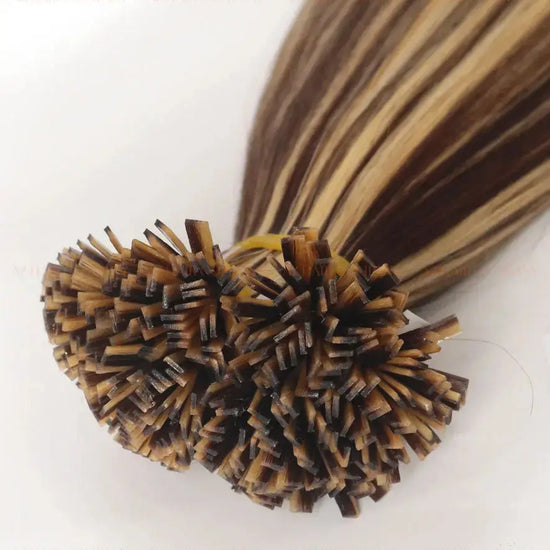 Highlight (#2ash/#8) Bone Straight Flat Tip Hair Extensions 100g - Raw Vietnamese Hair / AZ Hair Vietnam