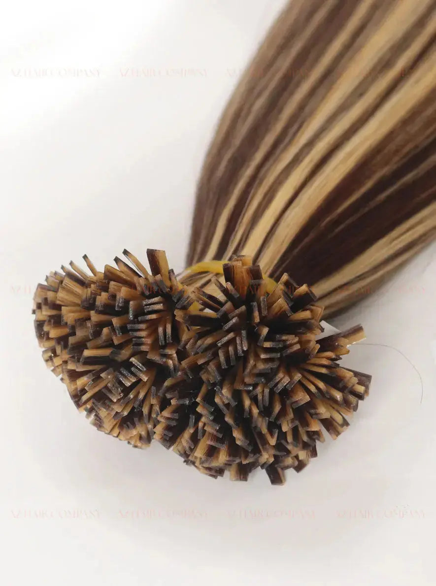 Highlight (#2ash/#8) Bone Straight Flat Tip Hair Extensions 100g - Raw Vietnamese Hair / AZ Hair Vietnam
