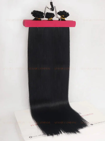 Jet Black (#1) Bone Straight Flat Tip Hair Extensions 100g - Direct Factory Vietnam / AZ Hair Vietnam