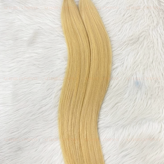 #60 Light Blonde Bone Straight Genius Weft Hair Extensions 100g - Single Donor Vietnamese Hair / AZ Hair Vietnam