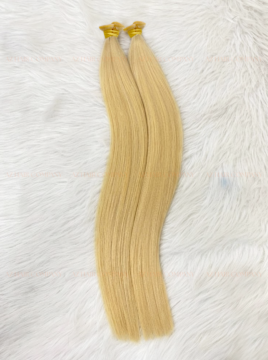 #60 Light Blonde Bone Straight Genius Weft Hair Extensions 100g - Single Donor Vietnamese Hair / AZ Hair Vietnam