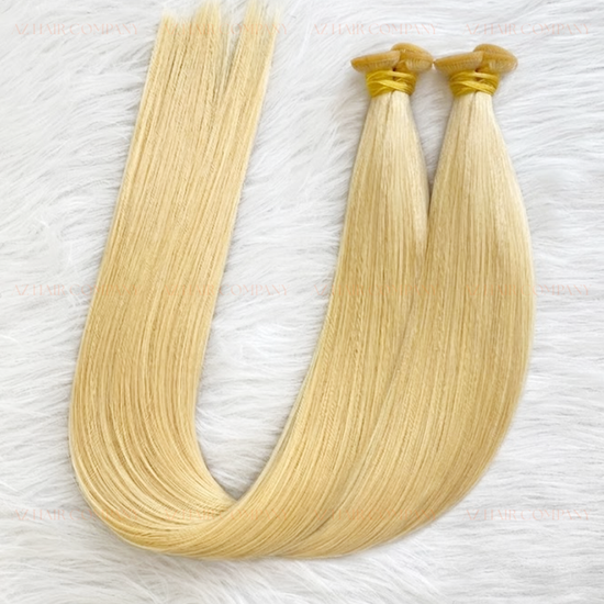 #60 Light Blonde Bone Straight Genius Weft Hair Extensions 100g - Single Donor Vietnamese Hair / AZ Hair Vietnam