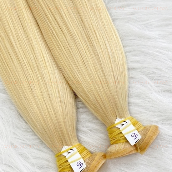 #60 Light Blonde Bone Straight Genius Weft Hair Extensions 100g - Single Donor Vietnamese Hair / AZ Hair Vietnam
