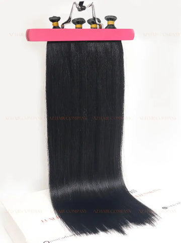 Jet Black (#1) Bone Straight Genius Weft Hair Extensions 100g - Raw Vietnamese Hair / AZ Hair Vietnam