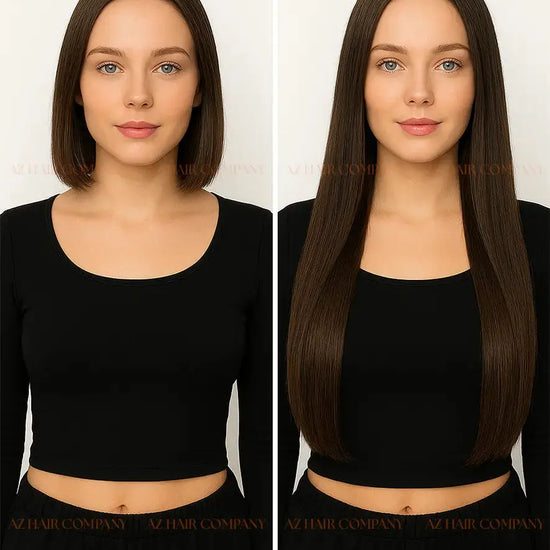 Jet Black (#1) Bone Straight Genius Weft Hair Extensions 100g - Raw Vietnamese Hair / AZ Hair Vietnam