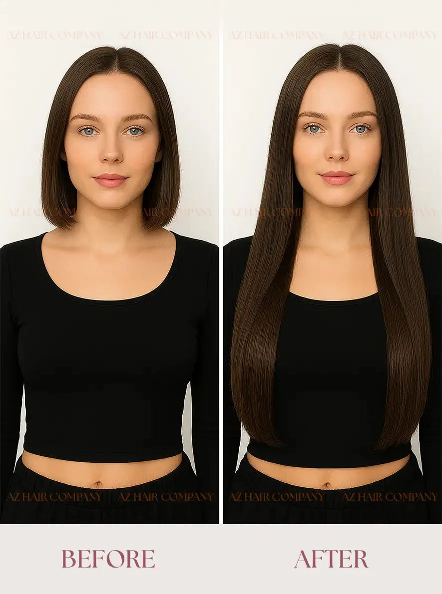 Jet Black (#1) Bone Straight Genius Weft Hair Extensions 100g - Raw Vietnamese Hair / AZ Hair Vietnam