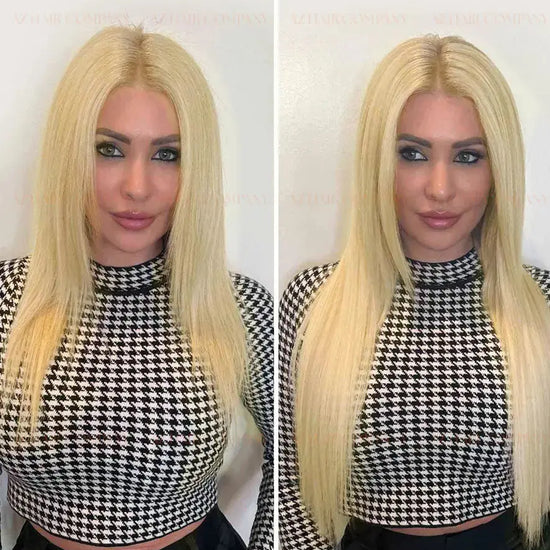 Light Blonde (#613) Bone Straight Genius Weft Hair Extensions 100g - Direct Factory Vietnam / AZ Hair Vietnam