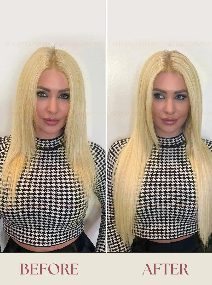 Light Blonde (#613) Bone Straight Genius Weft Hair Extensions 100g - Direct Factory Vietnam / AZ Hair Vietnam