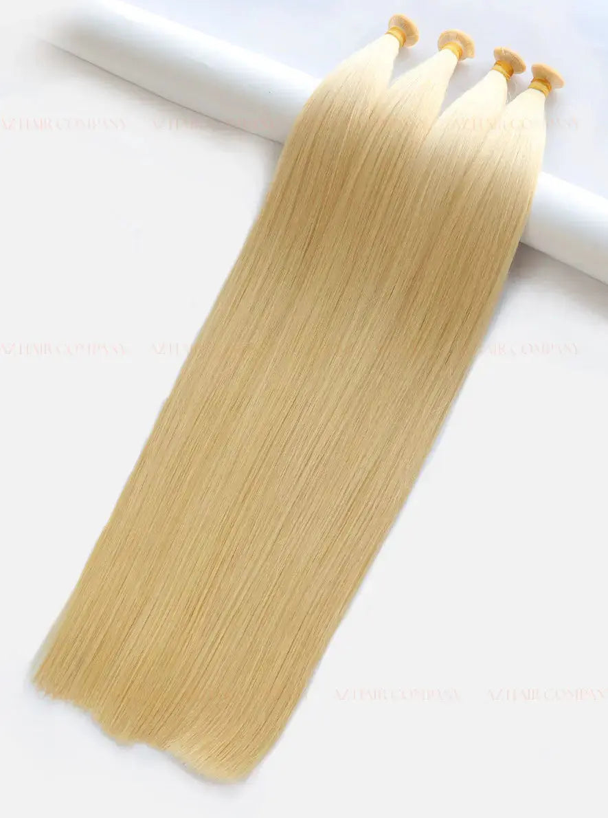 Light Blonde (#613) Bone Straight Genius Weft Hair Extensions 100g - Direct Factory Vietnam / AZ Hair Vietnam