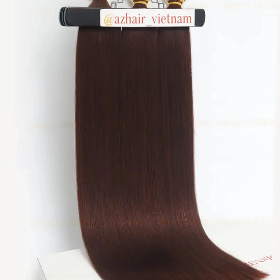 Dark Brown (#2) Bone Straight I Tip Hair Extensions 100g - Raw Vietnamese Hair Factory / AZ Hair Vietnam