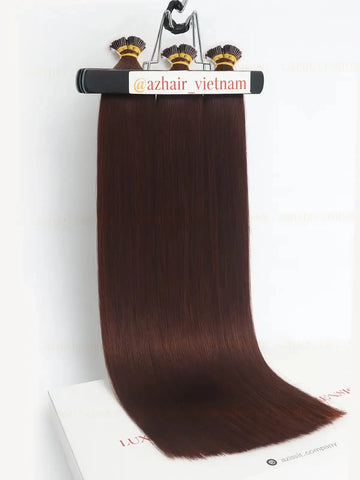 Dark Brown (#2) Bone Straight I Tip Hair Extensions 100g - Raw Vietnamese Hair Factory / AZ Hair Vietnam