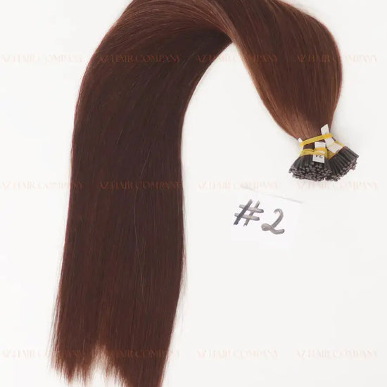 Dark Brown (#2) Bone Straight I Tip Hair Extensions 100g - Raw Vietnamese Hair Factory / AZ Hair Vietnam