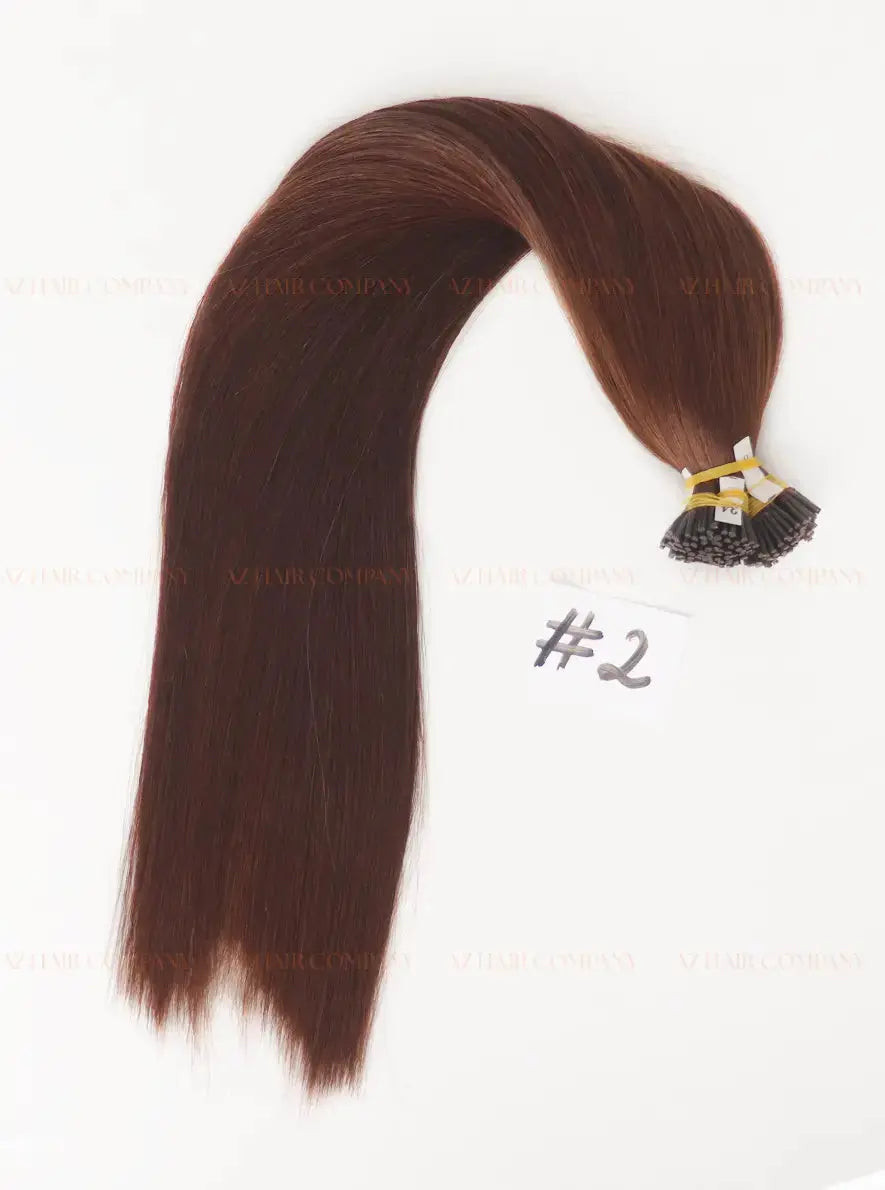Dark Brown (#2) Bone Straight I Tip Hair Extensions 100g - Raw Vietnamese Hair Factory / AZ Hair Vietnam