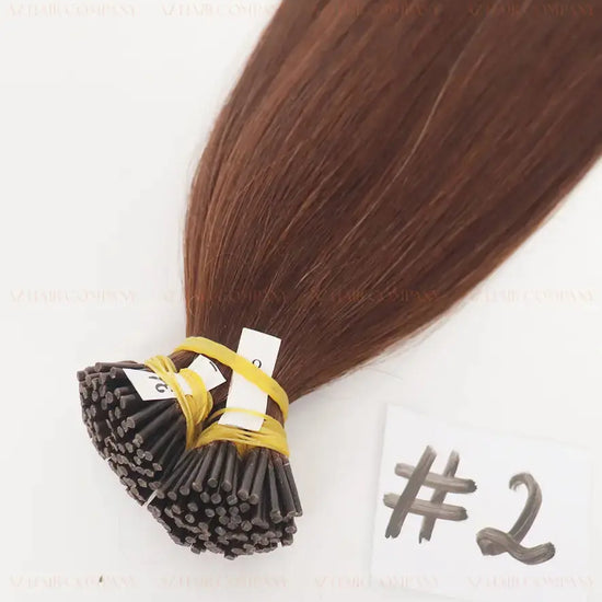 Dark Brown (#2) Bone Straight I Tip Hair Extensions 100g - Raw Vietnamese Hair Factory / AZ Hair Vietnam