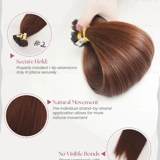 Dark Brown (#2) Bone Straight I Tip Hair Extensions 100g - Raw Vietnamese Hair Factory / AZ Hair Vietnam