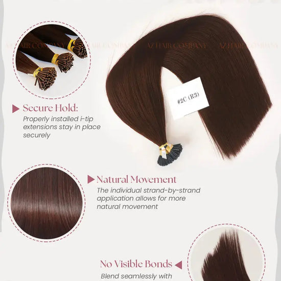 Dark Brown (#2C) Bone Straight I - Tip Hair Extensions 100g - AZ Hair Vietnam Factory / AZ Hair Vietnam
