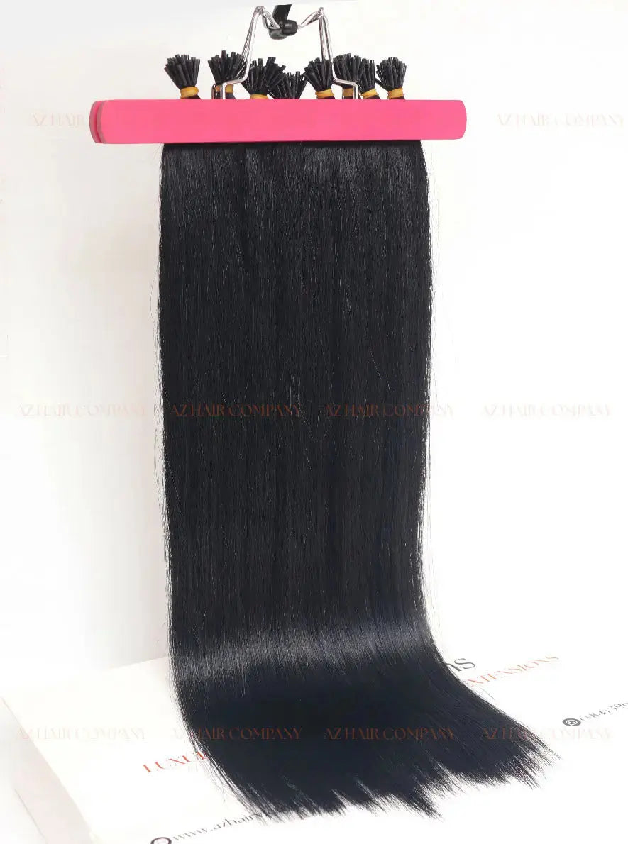Jet Black (#1) Bone Straight I - Tip Hair Extension 100g - AZ Hair Vietnam Factory / AZ Hair Vietnam