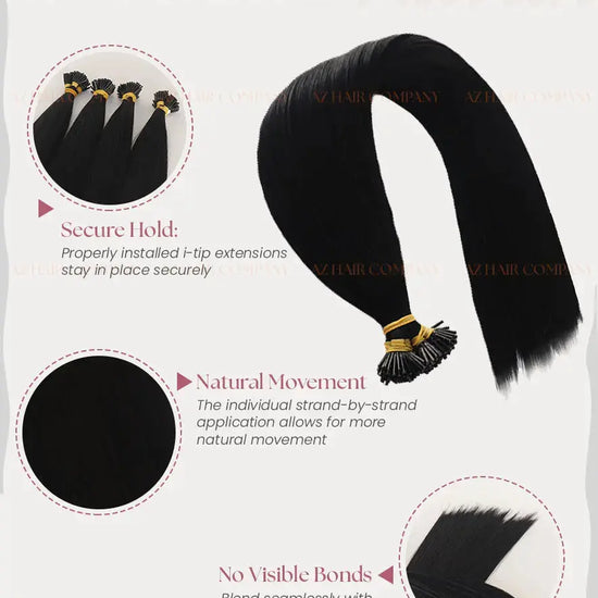 Jet Black (#1) Bone Straight I - Tip Hair Extension 100g - AZ Hair Vietnam Factory / AZ Hair Vietnam