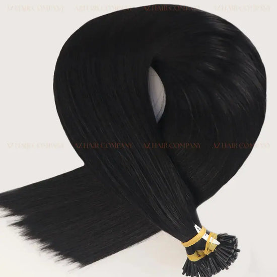 Jet Black (#1) Bone Straight I - Tip Hair Extension 100g - AZ Hair Vietnam Factory / AZ Hair Vietnam