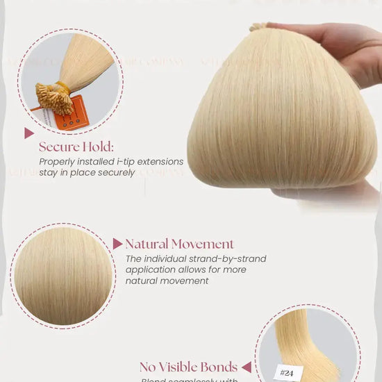 Light Blonde ( #24) Bone Straight I-Tip Hair Extensions 100g - Direct Factory Vietnam / AZ Hair Vietnam