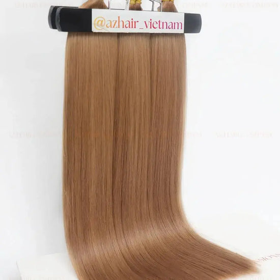 Light Brown (#4) Bone Straight I - Tip Hair Extensions 100g -  AZ Hair Vietnam Factory / AZ Hair Vietnam