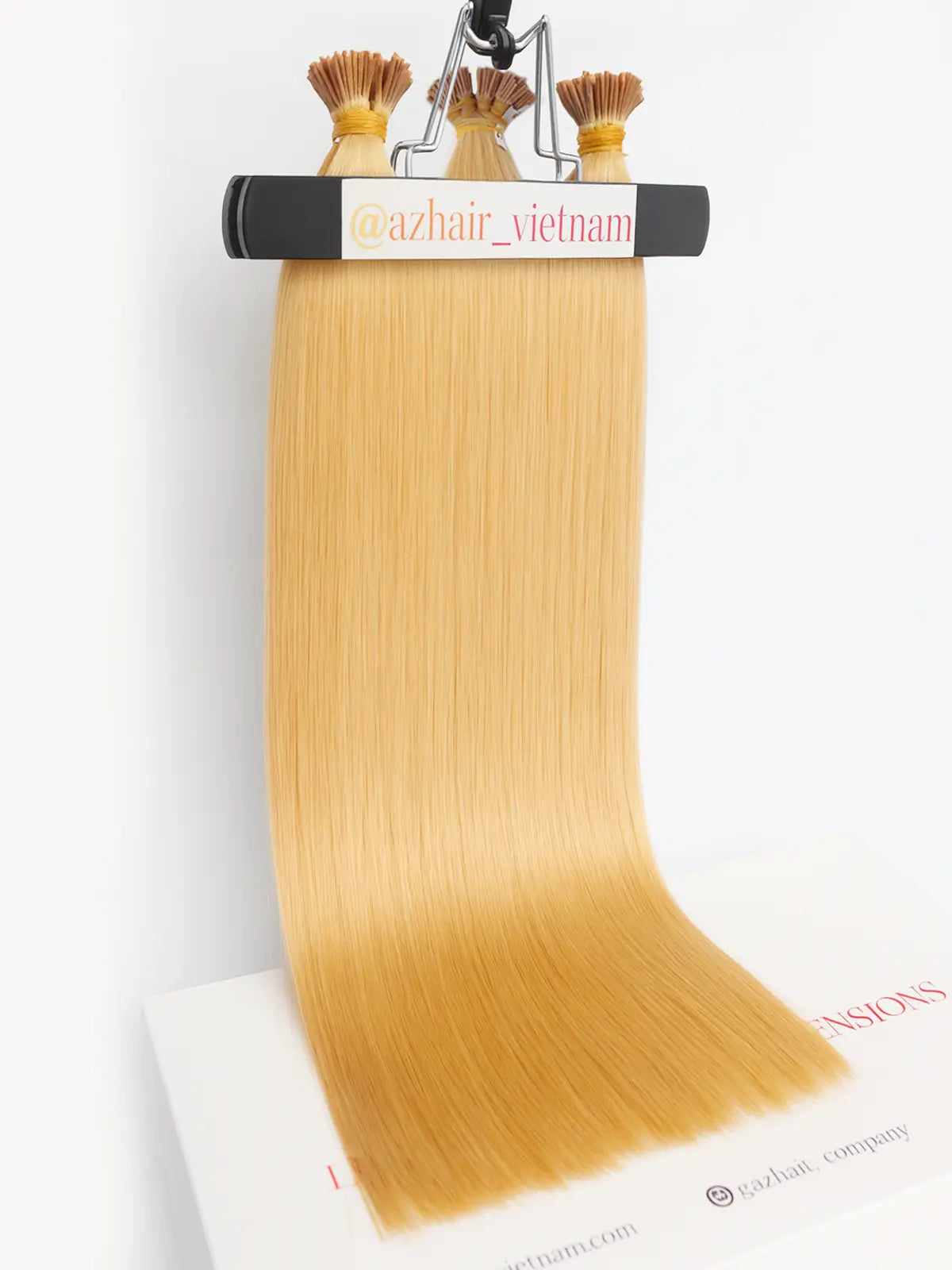 Light Brown (#8) Bone Straight I Tip Hair Extensions 100g - AZ Hair Vietnam