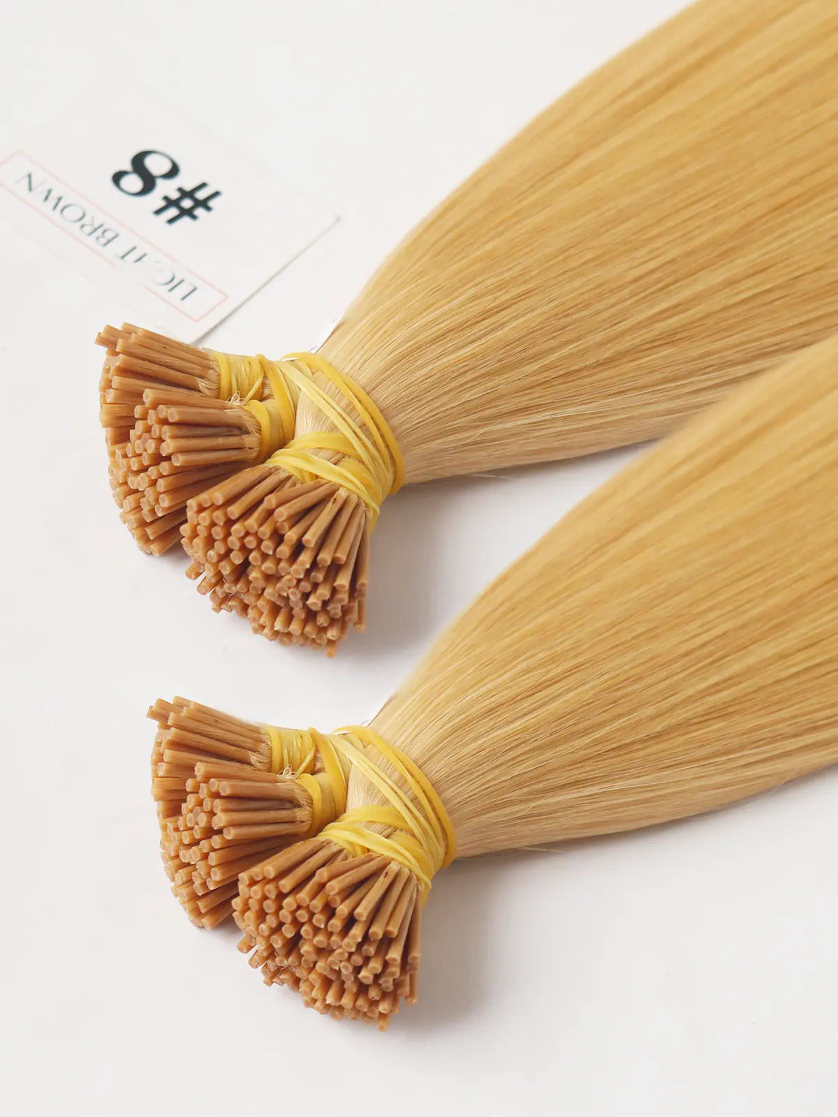 Light Brown (#8) Bone Straight I Tip Hair Extensions 100g - AZ Hair Vietnam