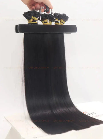 Natural Black (#1B) Bone Straight I - Tip Hair Extensions 100g - Single Donor Vietnamese Hair / AZ Hair Vietnam