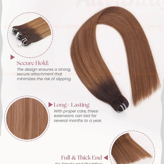 Balayage (#4/#4C) Bone Straight Machine Weft Hair Extensions 100g - 100% Vietnamese Human Hair / AZ Hair Vietnam