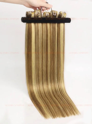 Highlight #silver/#4ash Bone Straight Machine Weft Hair Extensions 100g - 100% Vietnamese Human Hair / AZ Hair Vietnam
