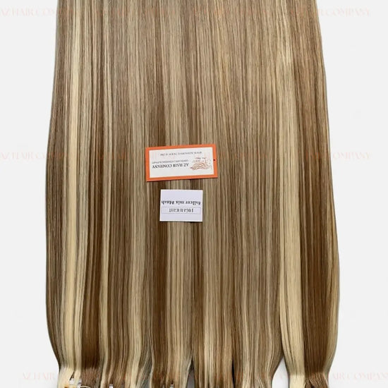 Highlight #silver/#4ash Bone Straight Machine Weft Hair Extensions 100g - 100% Vietnamese Human Hair / AZ Hair Vietnam