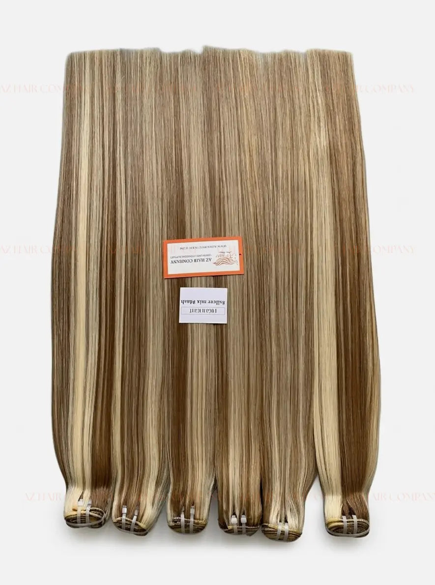Highlight #silver/#4ash Bone Straight Machine Weft Hair Extensions 100g - 100% Vietnamese Human Hair / AZ Hair Vietnam
