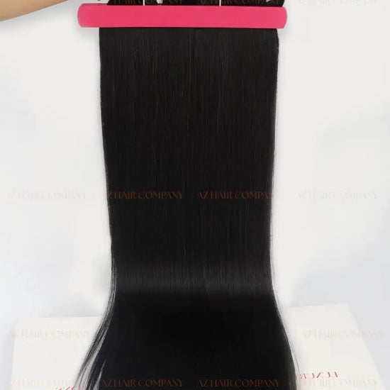 Jet Black (#1) Bone Straight Machine Weft Hair Extensions 100g - Raw Vietnamese Hair